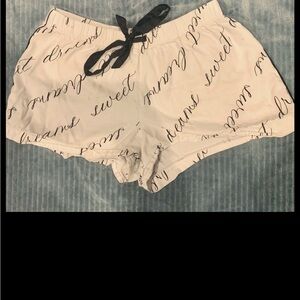 Victoria's Secret White Pajama Shorts with Black Print. Size small.